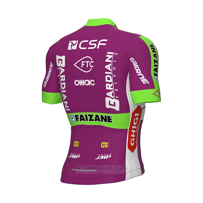 2022 Fahrradbekleidung Bardiani Csf Volett Trikot Kurzarm und Tragerhose